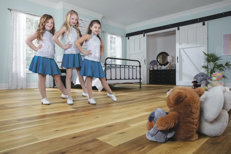 children dancing in bedroom